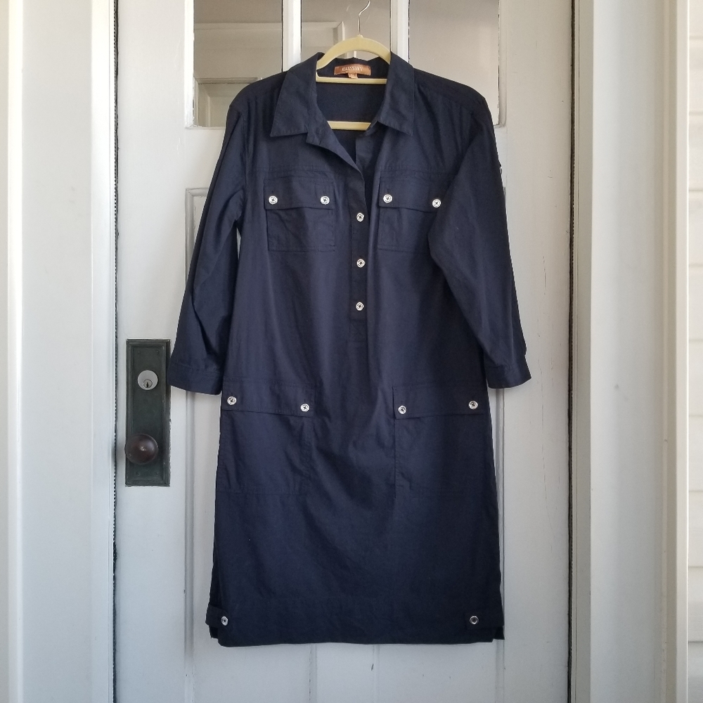 Ellen Tracy Navy Sheath Dress, Sz 6